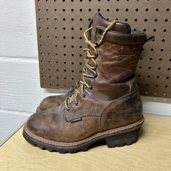 Red Wing Men’s LoggerMax Brown Leather Logger Boots 9” Waterproof Size 7 D 620 - Picture 4 of 9